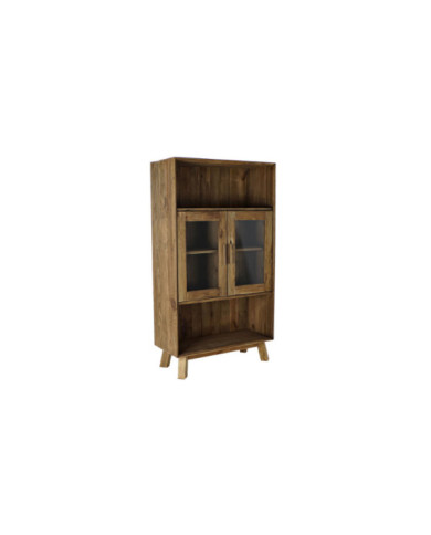 ESTANTERIA MADERA RECICLADA CRISTAL 90X40X160