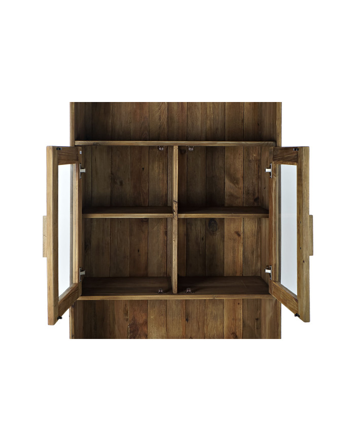 ESTANTERIA MADERA RECICLADA CRISTAL 90X40X160