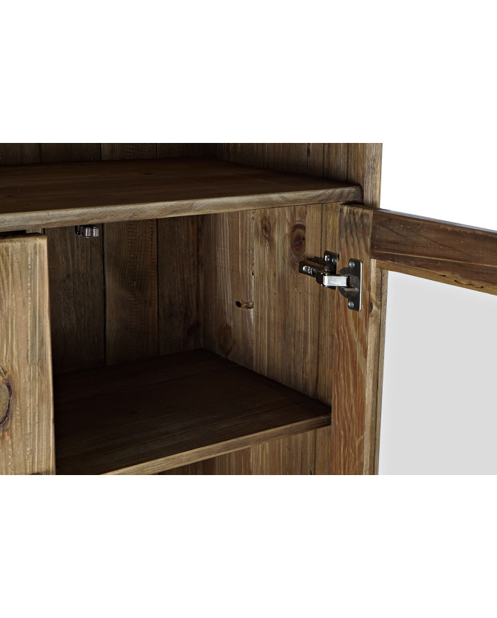 ESTANTERIA MADERA RECICLADA CRISTAL 90X40X160