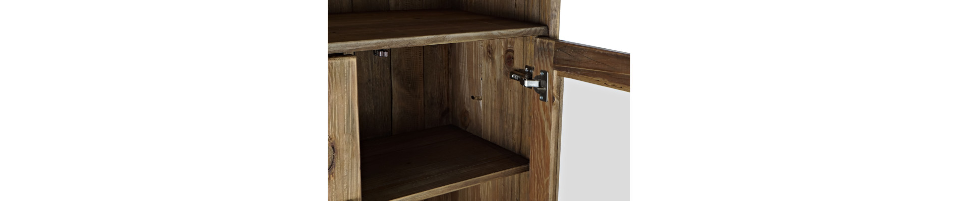 ESTANTERIA MADERA RECICLADA CRISTAL 90X40X160