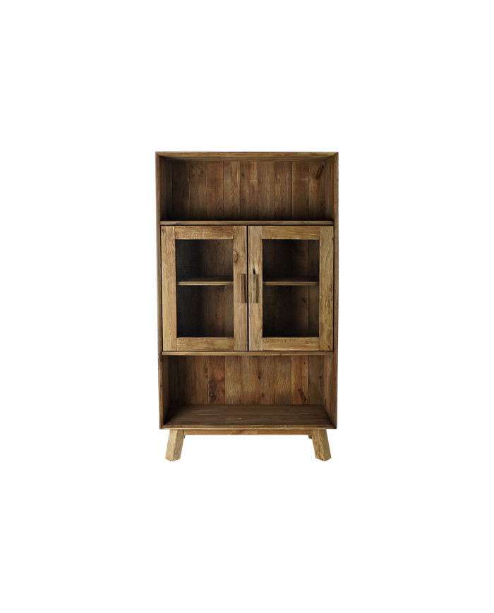ESTANTERIA MADERA RECICLADA CRISTAL 90X40X160