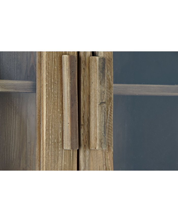 ESTANTERIA MADERA RECICLADA CRISTAL 90X40X160