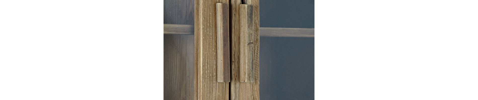 ESTANTERIA MADERA RECICLADA CRISTAL 90X40X160
