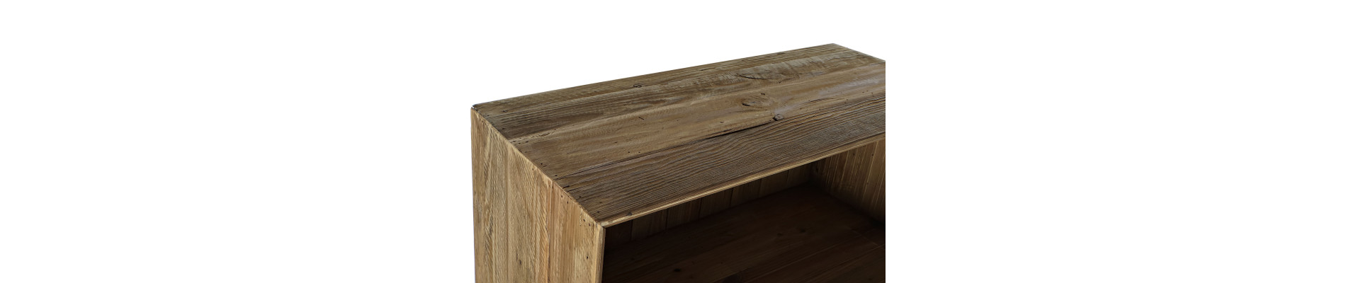 ESTANTERIA MADERA RECICLADA CRISTAL 90X40X160