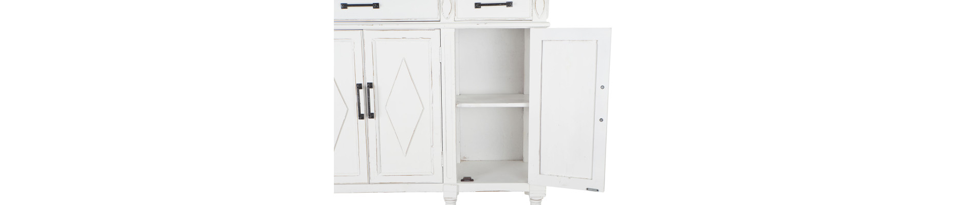 BUFFET PINO RECICLADO 160X42X105 ENVEJECIDO BLANCO