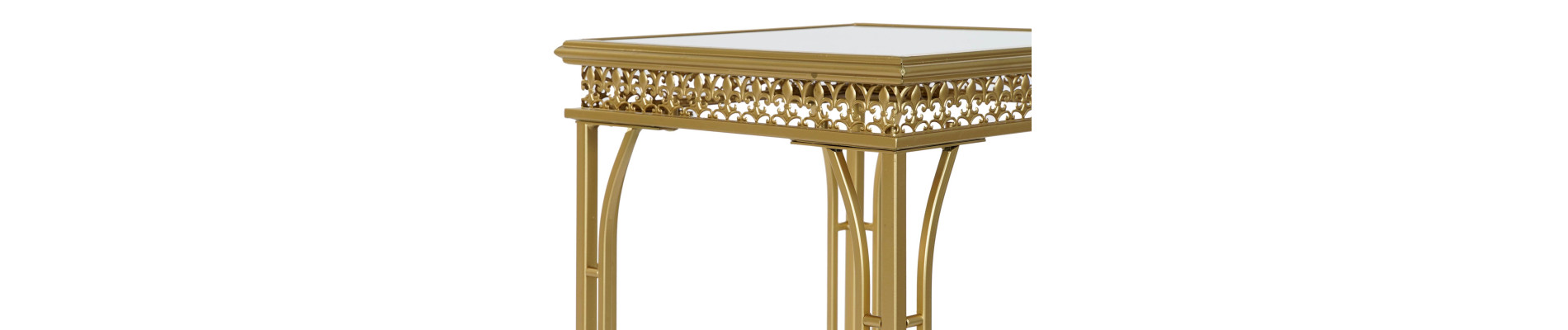 MESITA AUXILIAR SET 2 METAL ESPEJO 40X40X56 DORADO