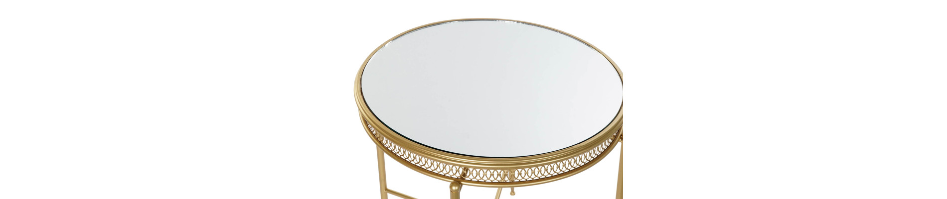 MESITA AUXILIAR METAL ESPEJO 56X56X56 DESGASTADO