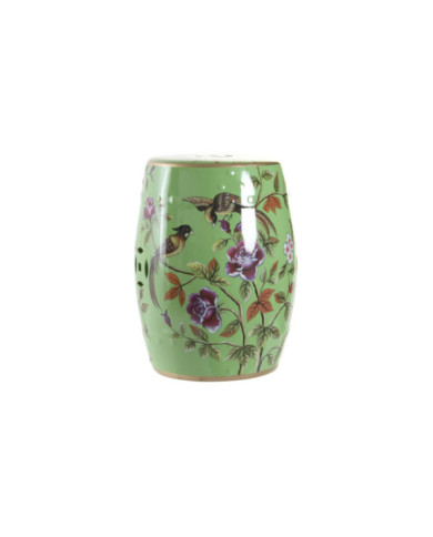 MESITA AUXILIAR PORCELANA 35X35X45 PAJAROS VERDE