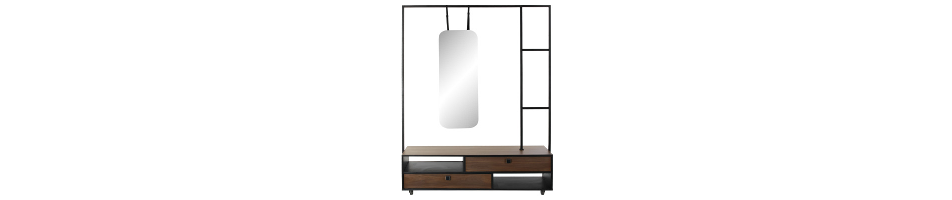 PERCHERO MANGO METAL 135X47X175 ESPEJO NEGRO