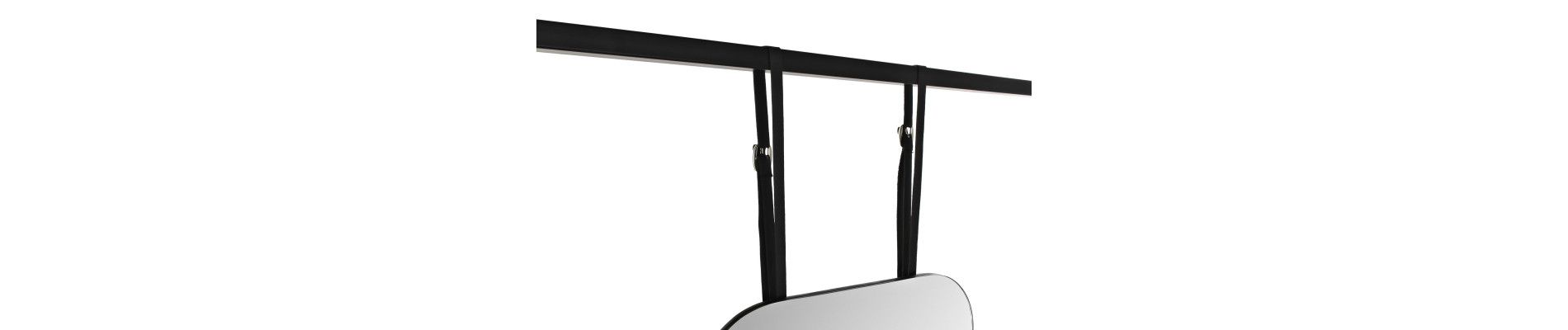 PERCHERO MANGO METAL 135X47X175 ESPEJO NEGRO