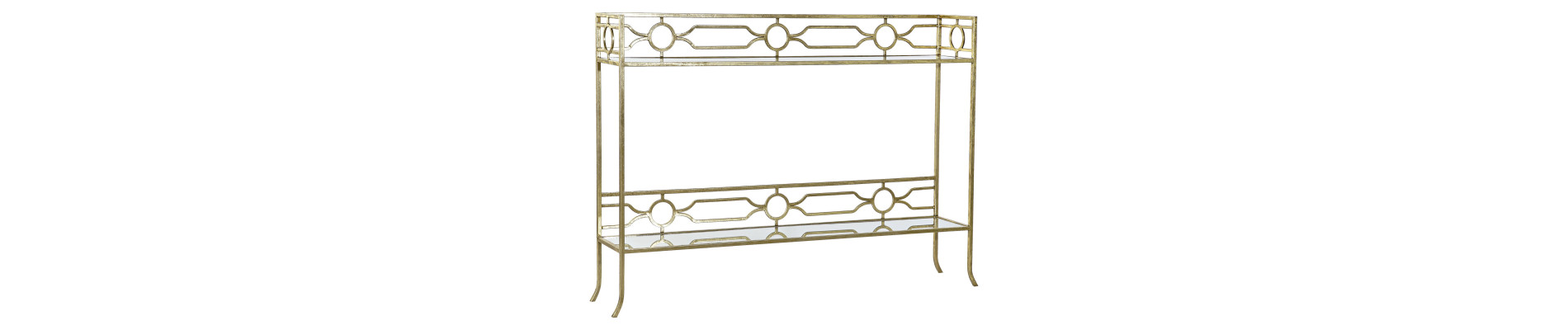 CONSOLA METAL ESPEJO 120X43X81 FLOR DORADO