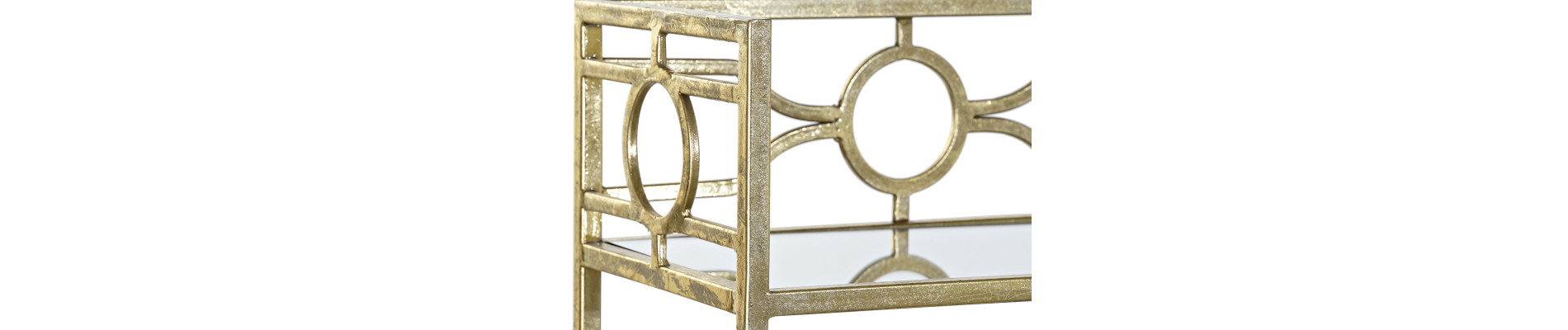 CONSOLA METAL ESPEJO 127X23X90 DORADO
