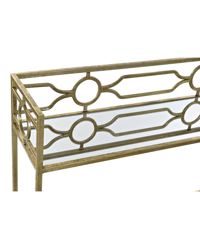 CONSOLA METAL ESPEJO 127X23X90 DORADO