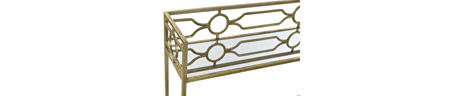 CONSOLA METAL ESPEJO 127X23X90 DORADO