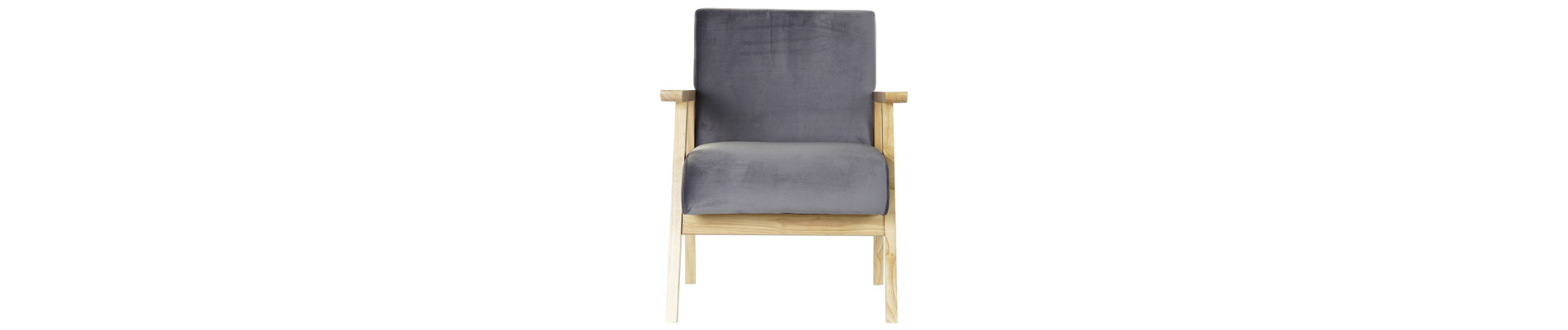 BUTACA POLIESTER MDF 62X70X76 TERCIOPELO GRIS