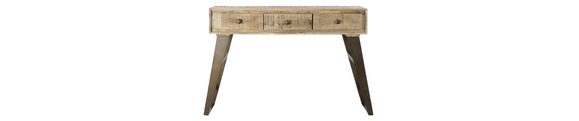 CONSOLA MANGO METAL 130X40X89 NATURAL NATURAL