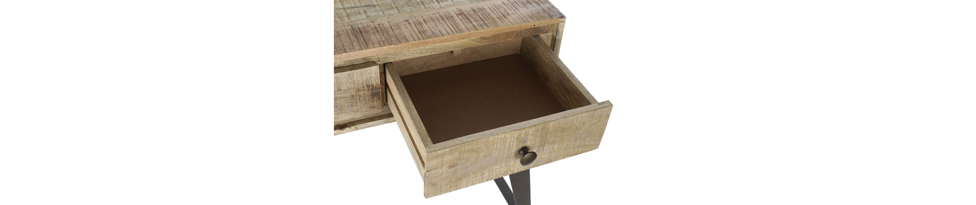 CONSOLA MANGO METAL 130X40X89 NATURAL NATURAL
