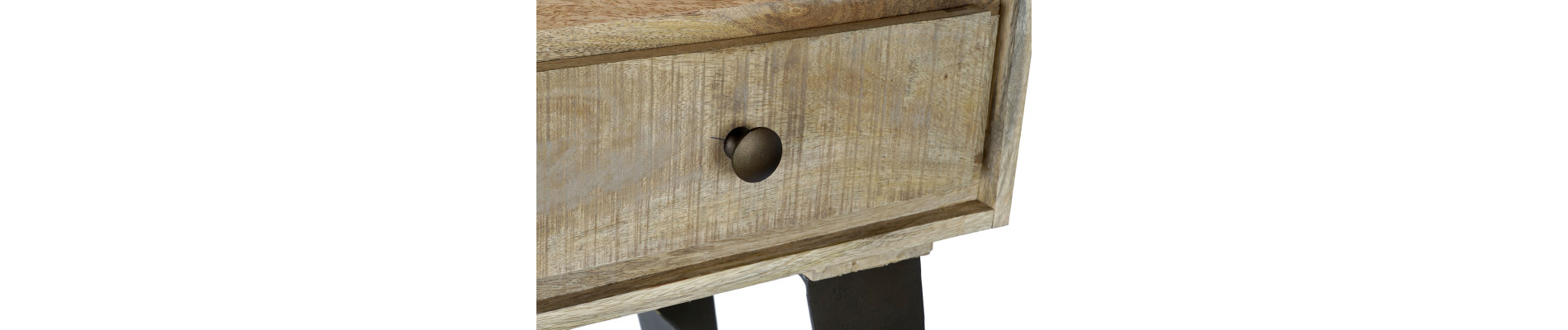 CONSOLA MANGO METAL 130X40X89 NATURAL NATURAL