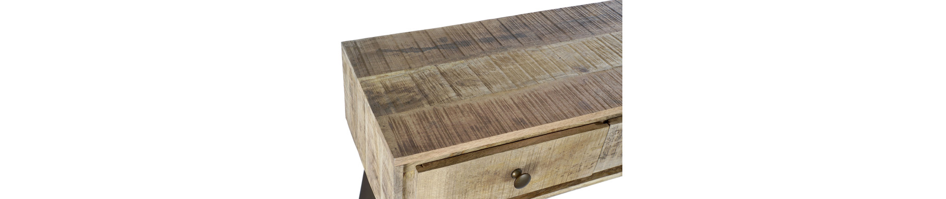 CONSOLA MANGO METAL 130X40X89 NATURAL NATURAL