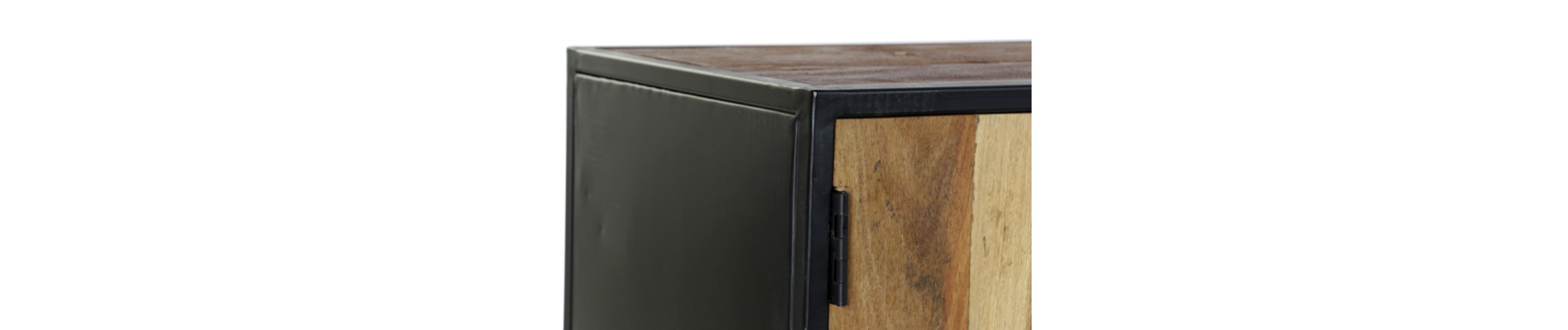 BUFFET MADERA RECICLADA METAL 140X40X55 RUEDAS