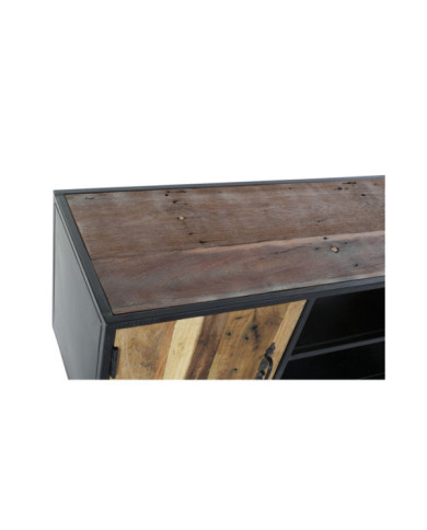 BUFFET MADERA RECICLADA METAL 140X40X55 RUEDAS