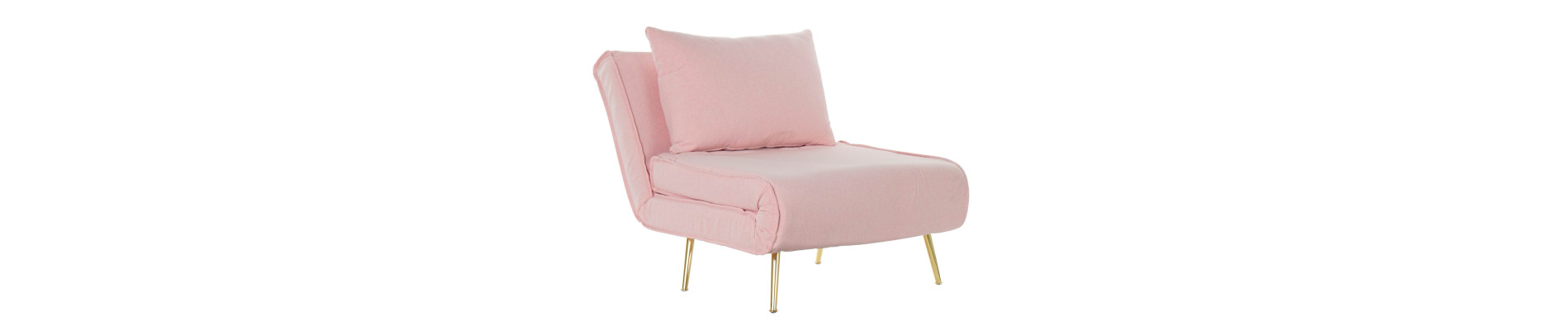 SOFA CAMA POLIESTER METAL 90X90X84 ROSA PALO