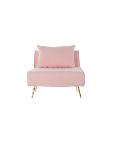 SOFA CAMA POLIESTER METAL 90X90X84 ROSA PALO