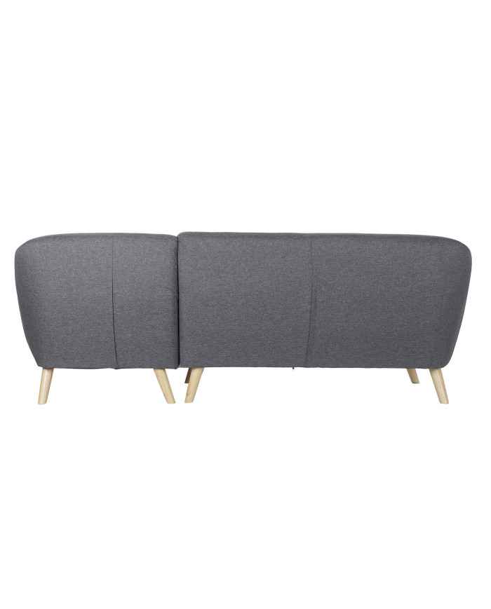 SOFA POLIESTER RUBBERWOOD 230X144X84 3 PLAZAS GRIS