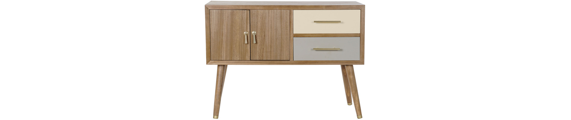 MUEBLE TV PAULOWNIA METAL 90X34X66,5 GRIS