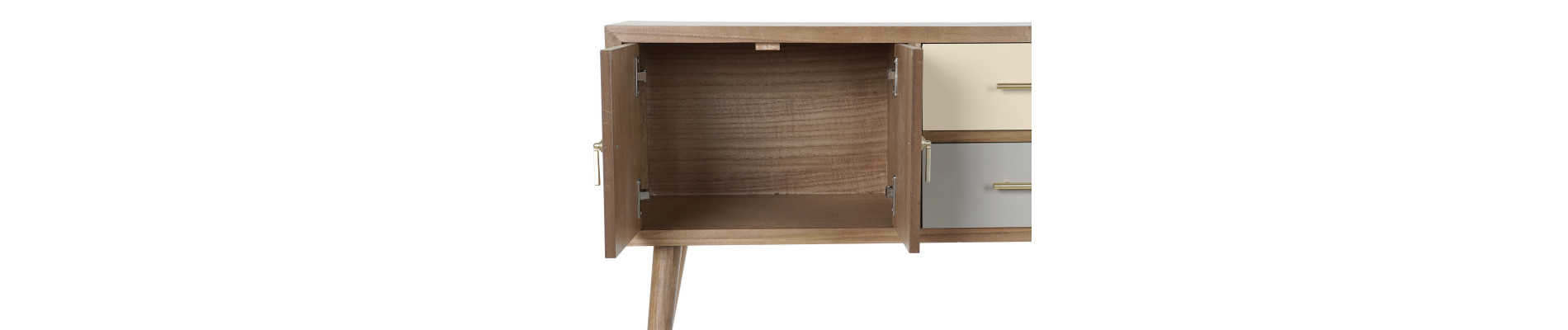 MUEBLE TV PAULOWNIA METAL 90X34X66,5 GRIS