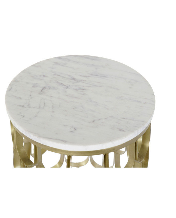 MESITA AUXILIAR MARMOL HIERRO 30,5X30,5X50 DORADO