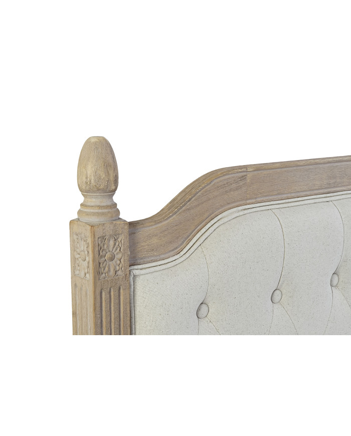 CABECERO CAMA LINO RUBBERWOOD 160X6X120 BEIGE