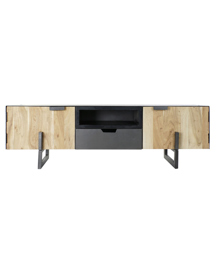 MUEBLE TV ACACIA METAL 165X40X50 NEGRO