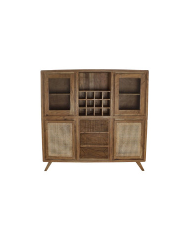 VITRINA ACACIA CRISTAL 160X41X153 BOTELLERO MARRON