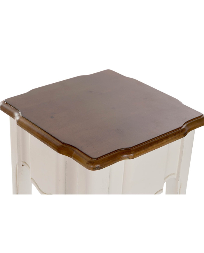 MESITA AUXILIAR SET 2 PAULOWNIA 35X35X80 BLANCO