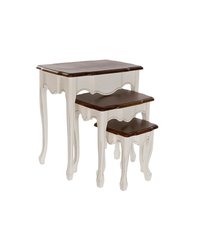 MESITA AUXILIAR SET 3 PAULOWNIA 60X40X66 BLANCO