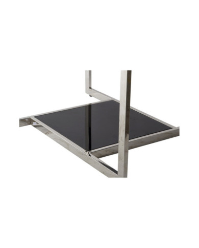 MESA CENTRO ACERO CRISTAL 100X100X45 NEGRO