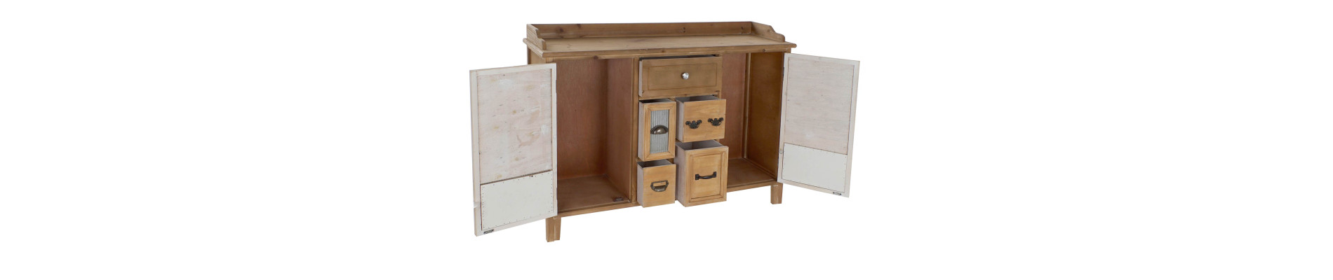 BUFFET MADERA METAL 116X35X82 MARRON