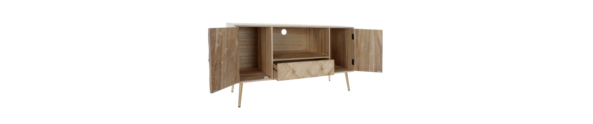 MUEBLE TV PAULOWNIA PINO 118X40X65 NATURAL