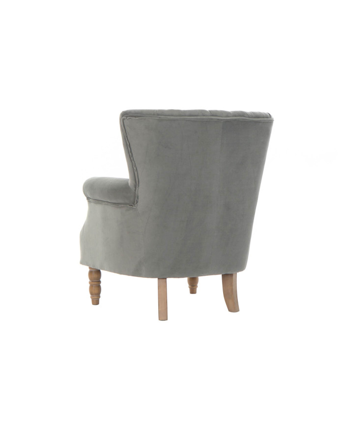 SILLON VELVET RUBBERWOOD 73X75X87 COJIN GRIS CLARO
