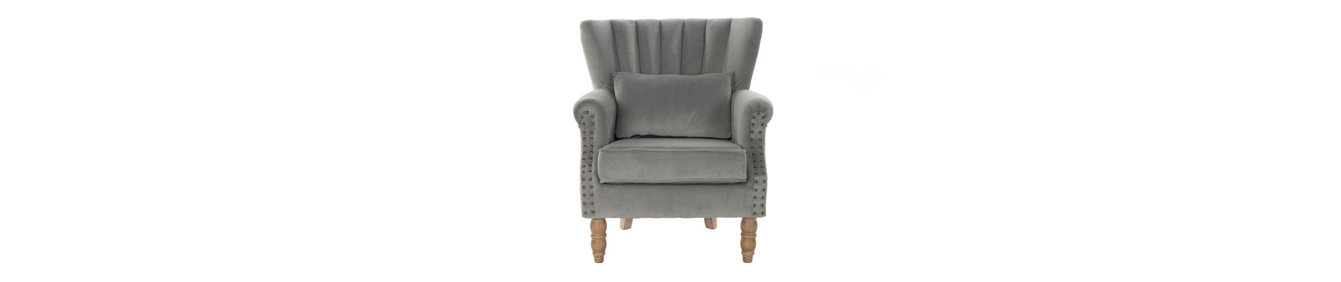 SILLON VELVET RUBBERWOOD 73X75X87 COJIN GRIS CLARO