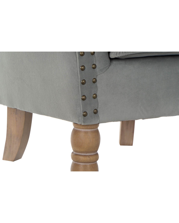 SILLON VELVET RUBBERWOOD 73X75X87 COJIN GRIS CLARO
