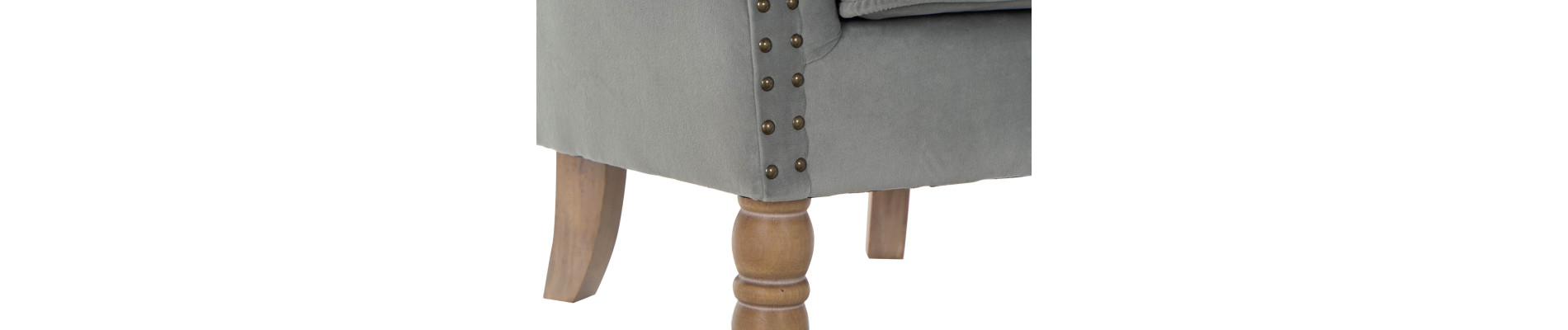 SILLON VELVET RUBBERWOOD 73X75X87 COJIN GRIS CLARO