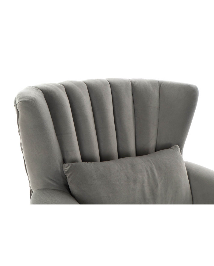 SILLON VELVET RUBBERWOOD 73X75X87 COJIN GRIS CLARO