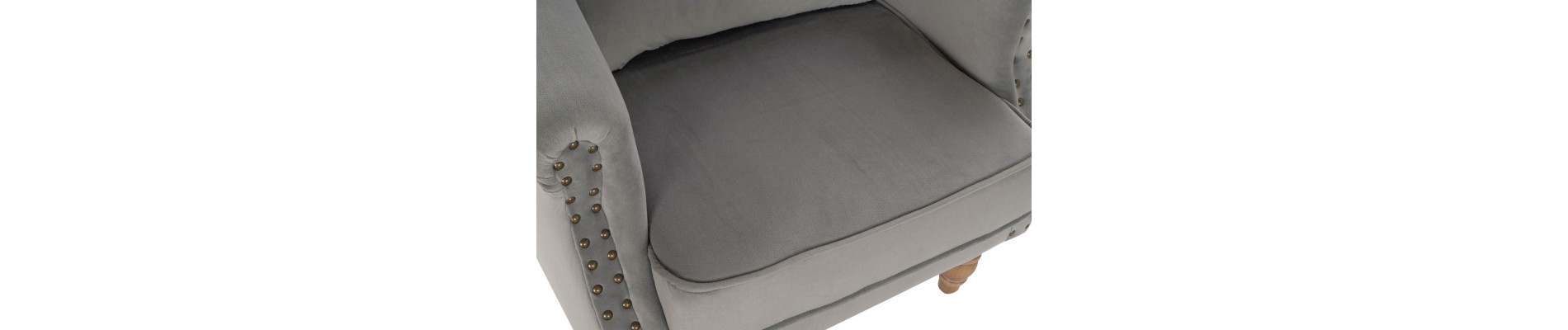 SILLON VELVET RUBBERWOOD 73X75X87 COJIN GRIS CLARO