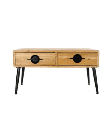 MESA CENTRO ABETO METAL 100X50X52,5 NATURAL MARRON