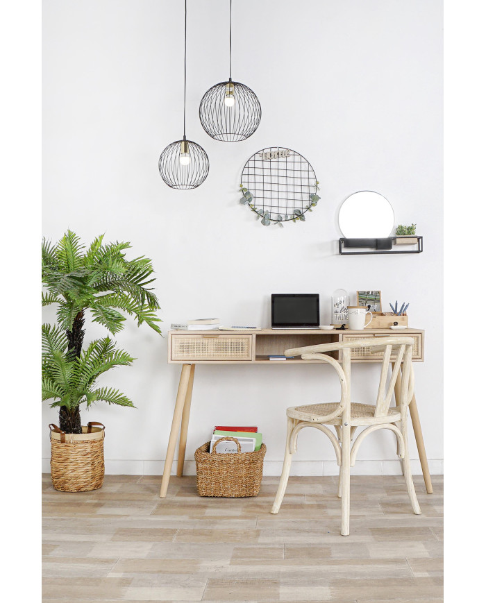 CONSOLA PAULOWNIA MDF 120X42,5X78 REJILLA NATURAL
