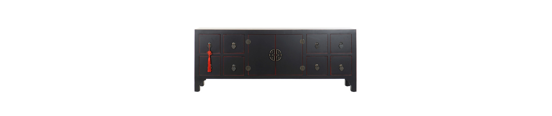 MUEBLE TV ABETO MDF 130X24X51 ORIENTAL NEGRO