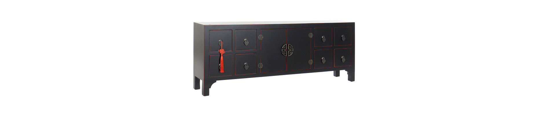 MUEBLE TV ABETO MDF 130X24X51 ORIENTAL NEGRO