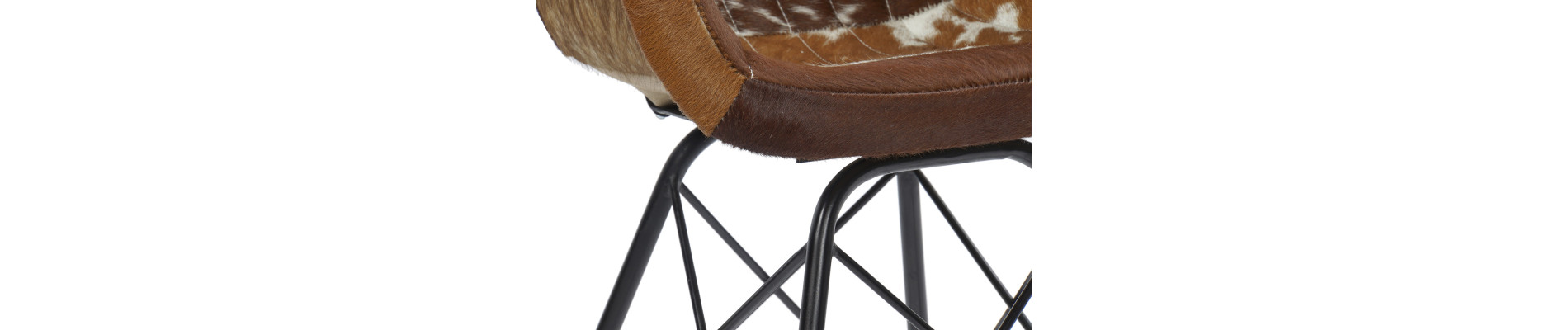 SILLA METAL PIEL 61X53X81,5 VACA MARRON